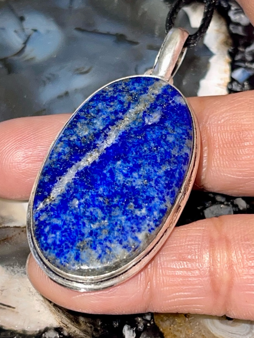“Stone of Truth” Lapis Lazuli Crystal Pendant 2 1/2”